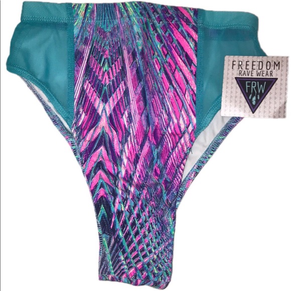 Freedom Rave Wear Shorts | Freedom Rave Wear Tulum Mesh Brazilian Bottoms | Color: Blue/Pink | Size: Xs | Klawrence98's Closet